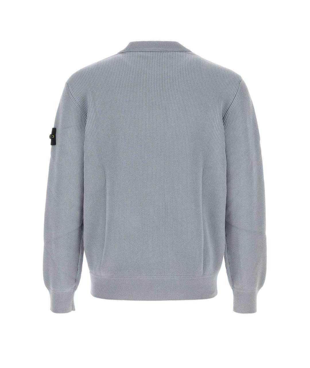 STONE ISLAND Голубой хлопковый джемпер / свитер, фото 2