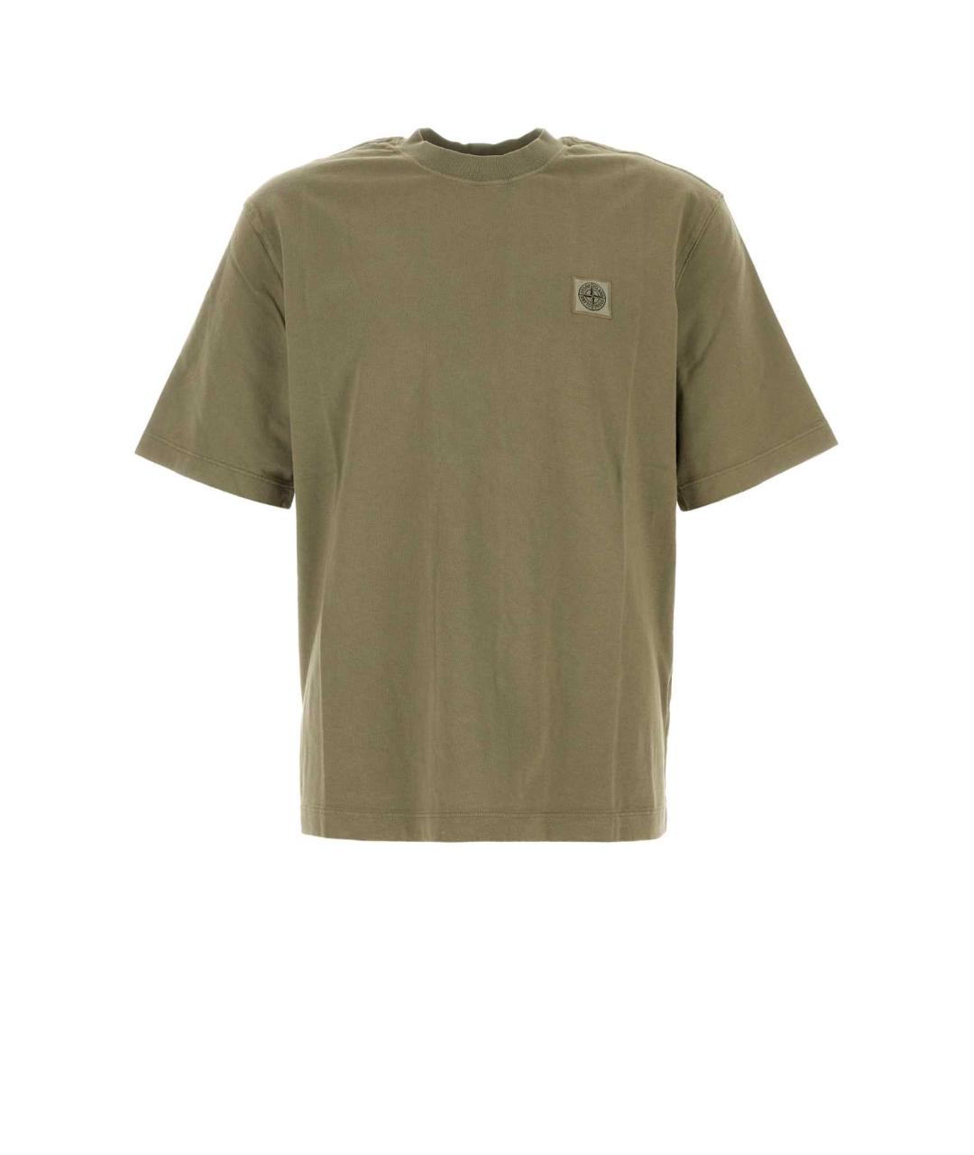 STONE ISLAND Зеленая хлопковая футболка, фото 1