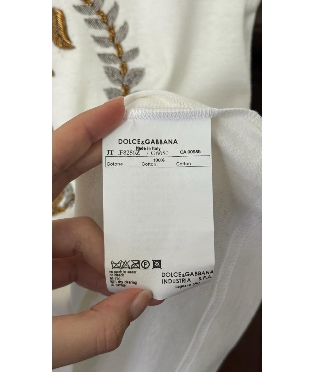 DOLCE&GABBANA Белая хлопковая майка, фото 8