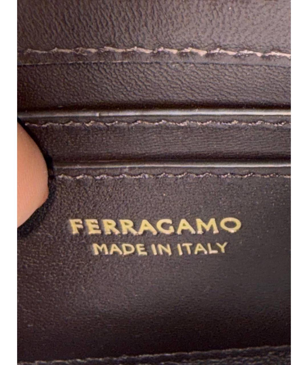 FERRAGAMO Темно-синяя кожаная сумка через плечо, фото 5