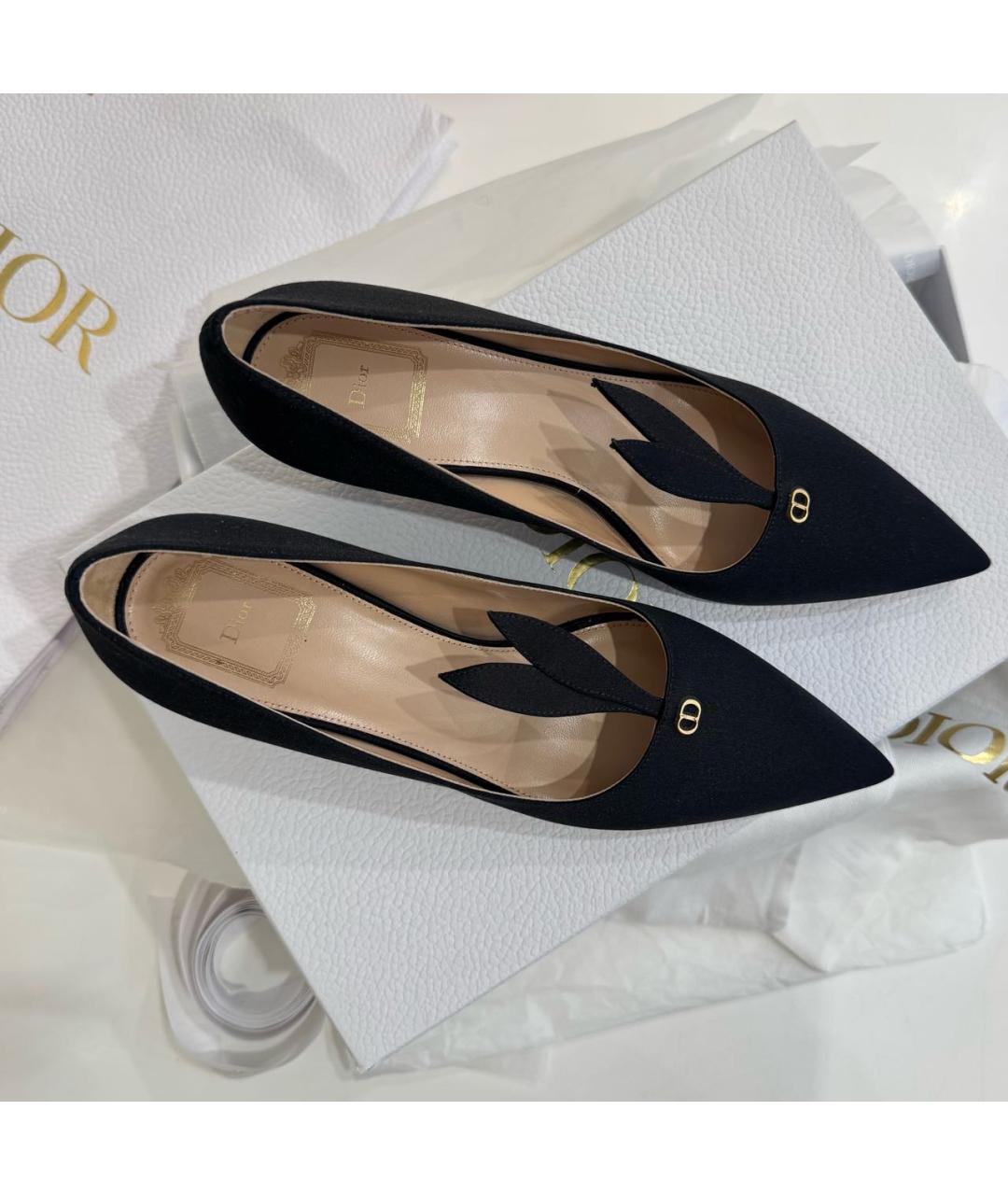 CHRISTIAN DIOR Черные лодочки на низком каблуке, фото 2