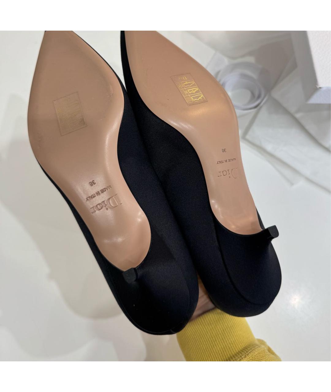 CHRISTIAN DIOR Черные лодочки на низком каблуке, фото 4