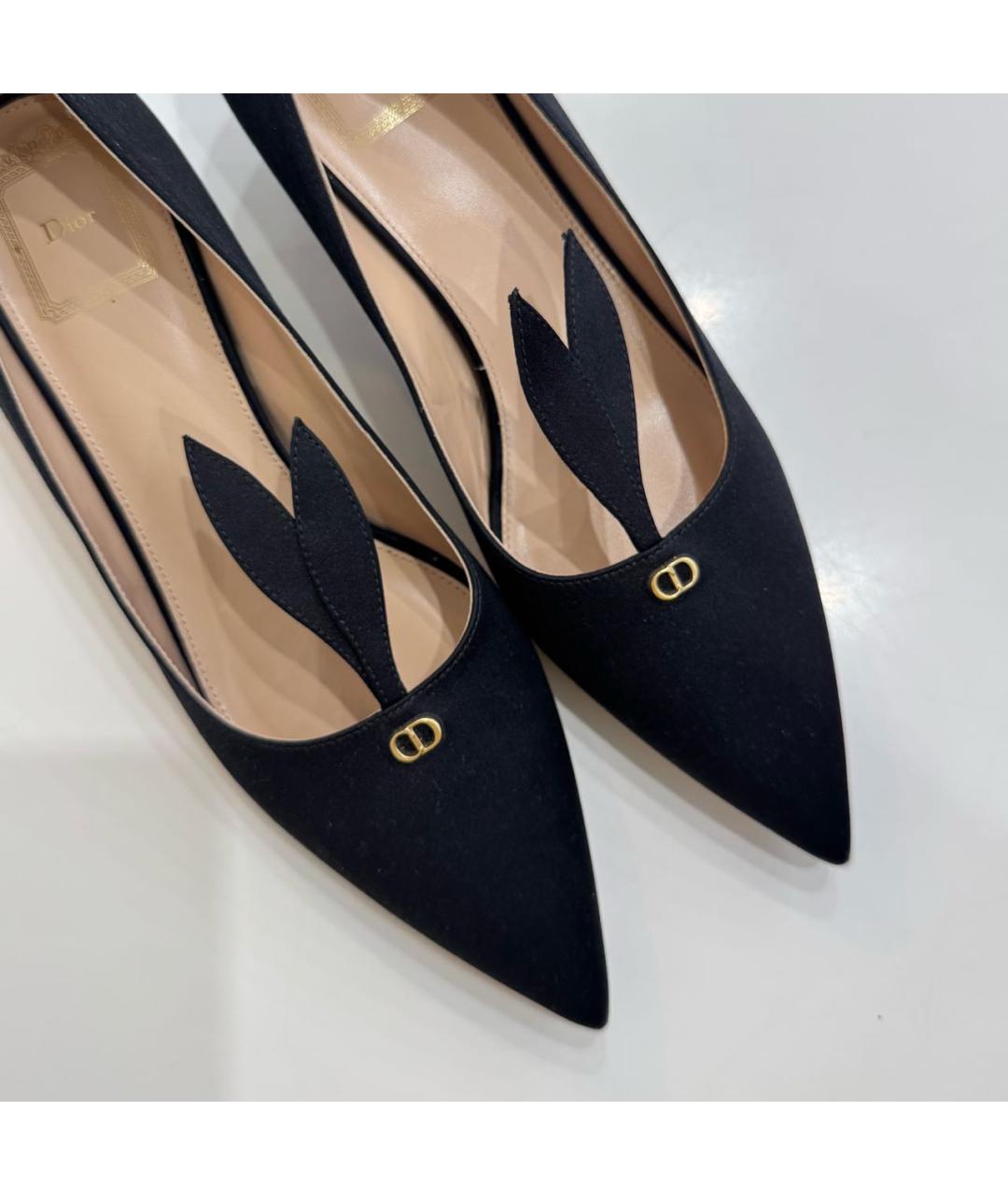 CHRISTIAN DIOR Черные лодочки на низком каблуке, фото 3
