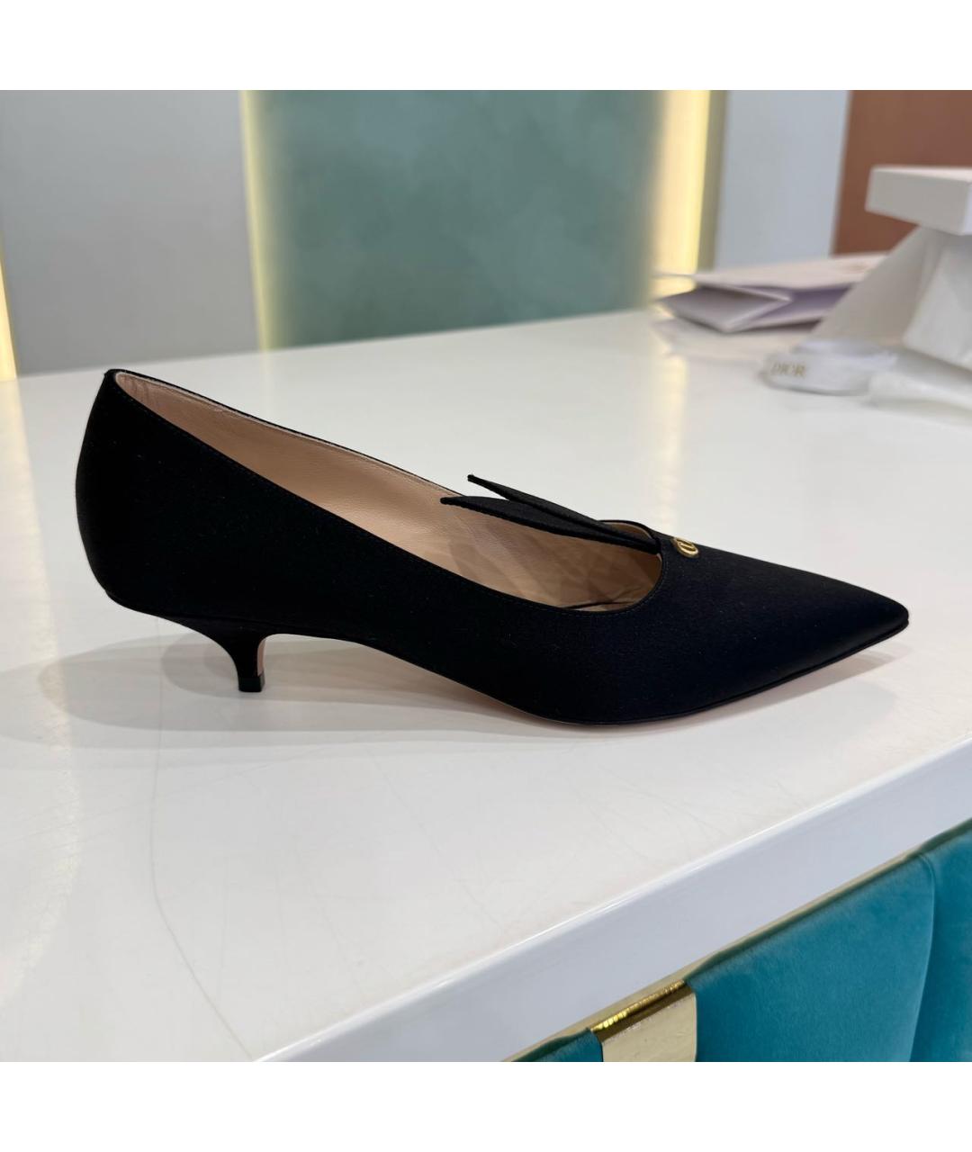 CHRISTIAN DIOR Черные лодочки на низком каблуке, фото 7