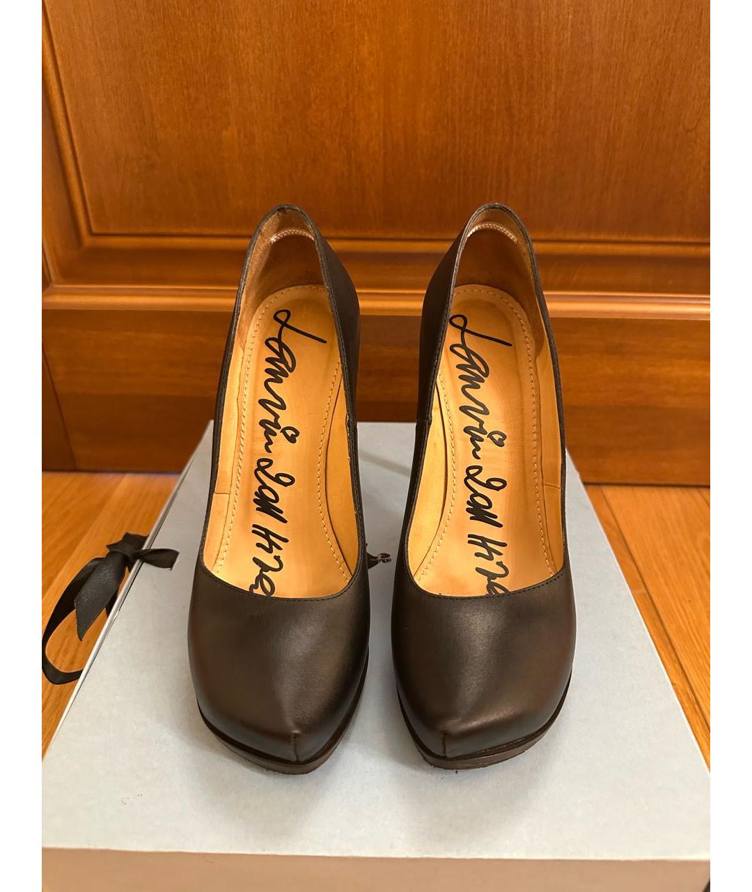 LANVIN Черные кожаные туфли, фото 2