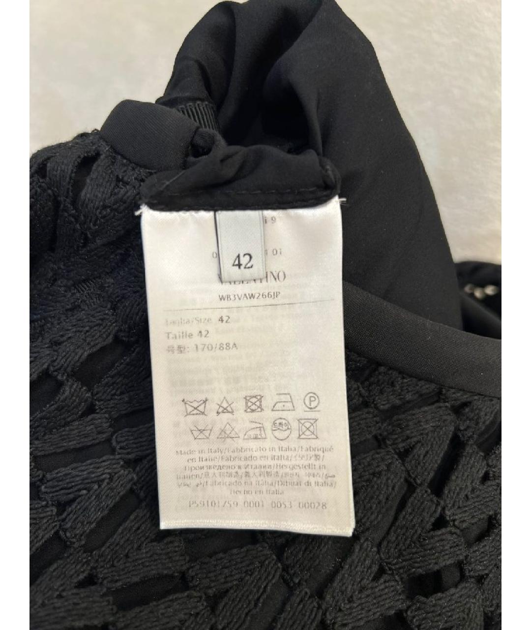 VALENTINO Черное хлопко-эластановое коктейльное платье, фото 5
