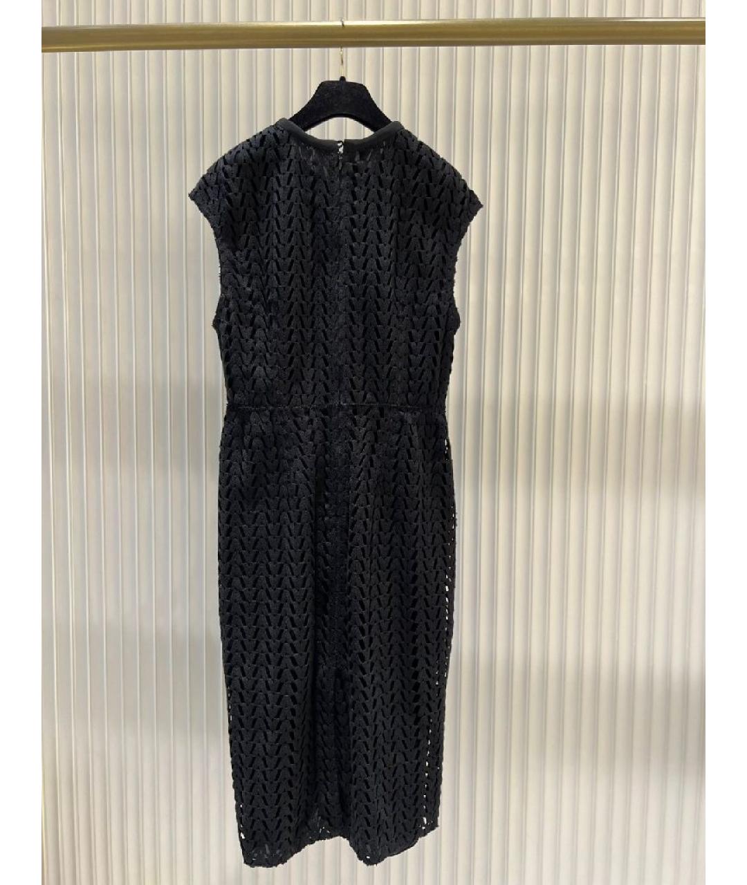 VALENTINO Черное хлопко-эластановое коктейльное платье, фото 2