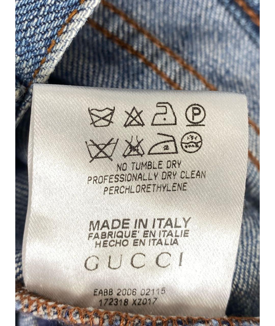 GUCCI Синие хлопковые джинсы клеш, фото 8