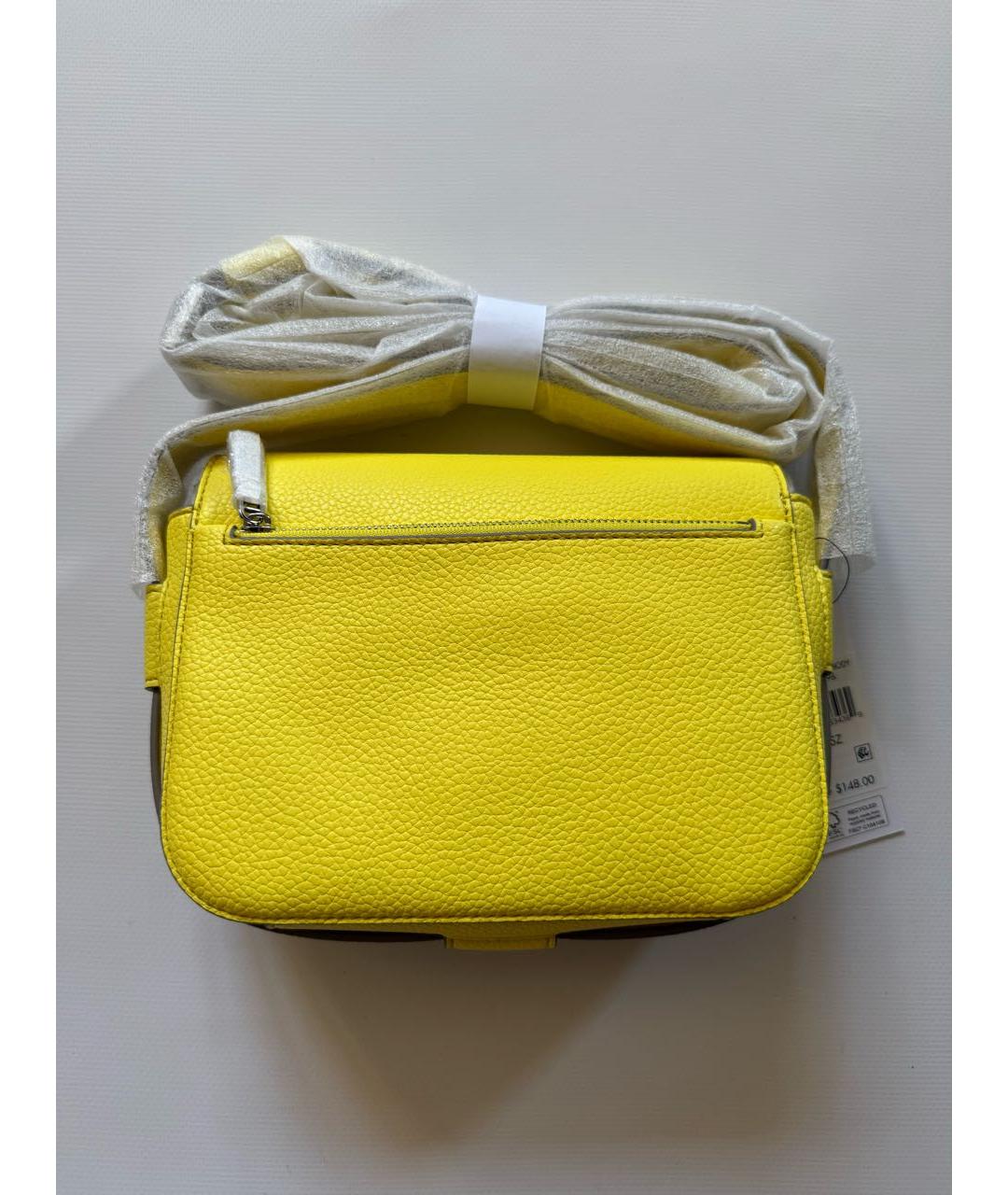 DKNY Желтая сумка через плечо из искусственной кожи, фото 3