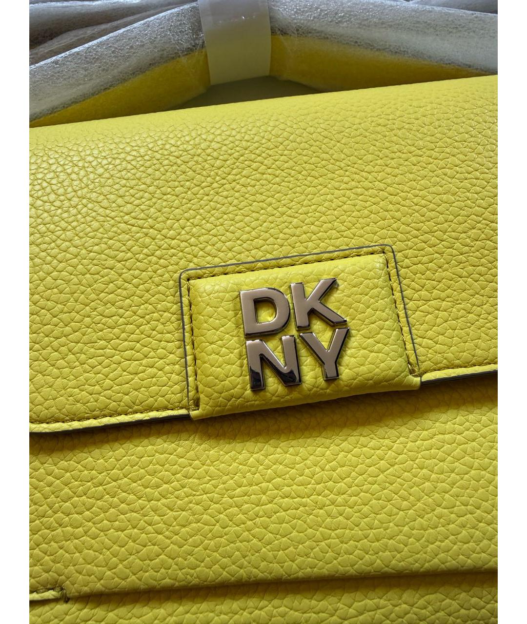 DKNY Желтая сумка через плечо из искусственной кожи, фото 2