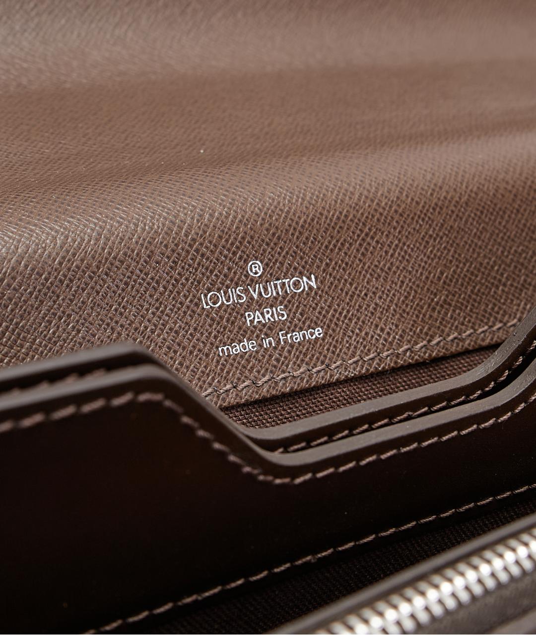 LOUIS VUITTON Коричневый кожаный портфель, фото 6
