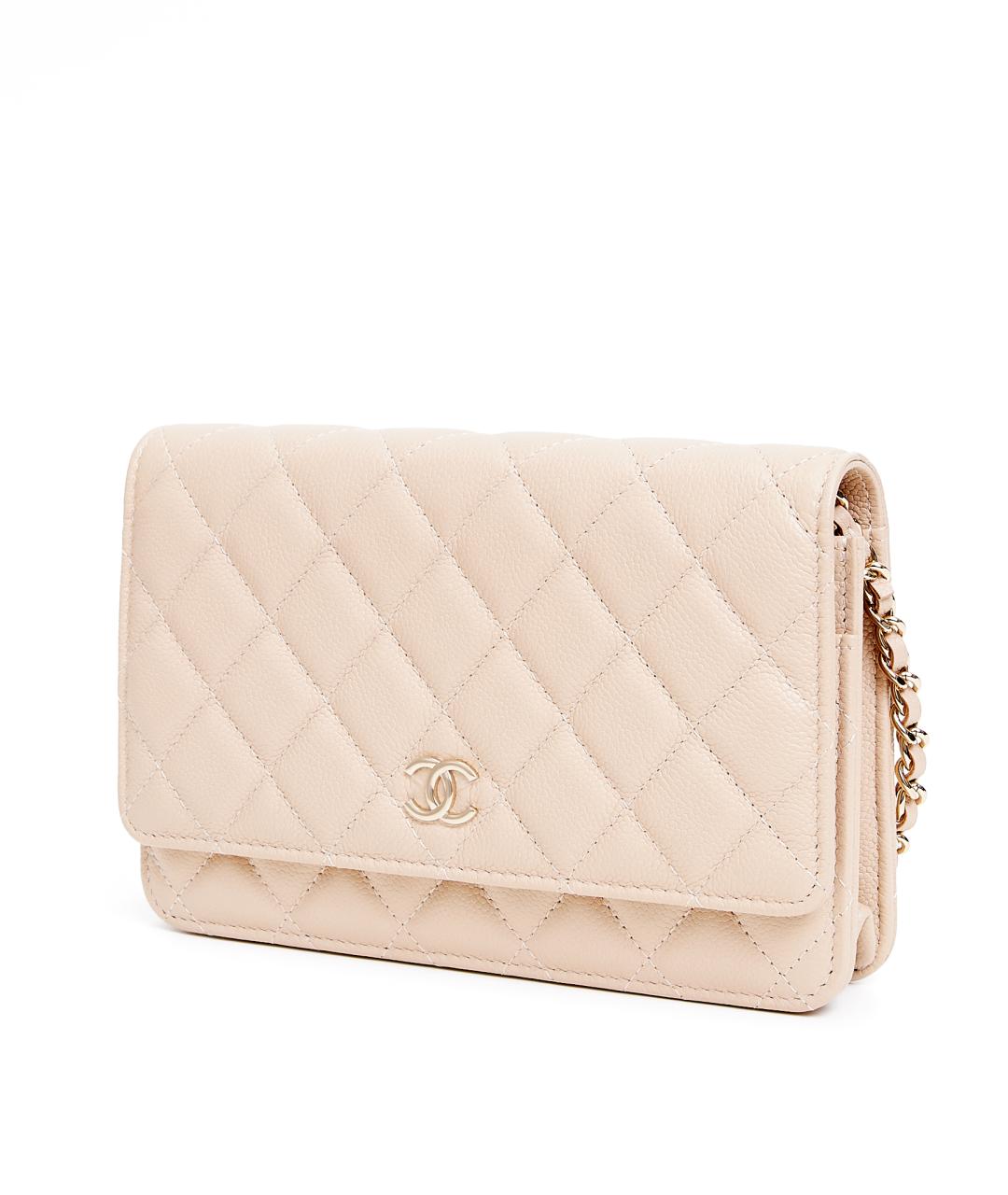 CHANEL Бежевая кожаная сумка через плечо, фото 2