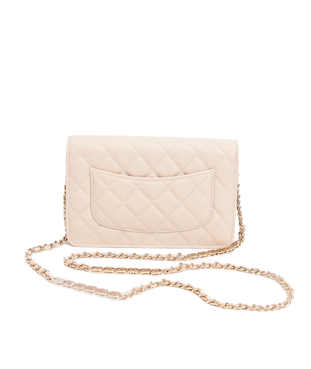 CHANEL Бежевая кожаная сумка через плечо, фото 5