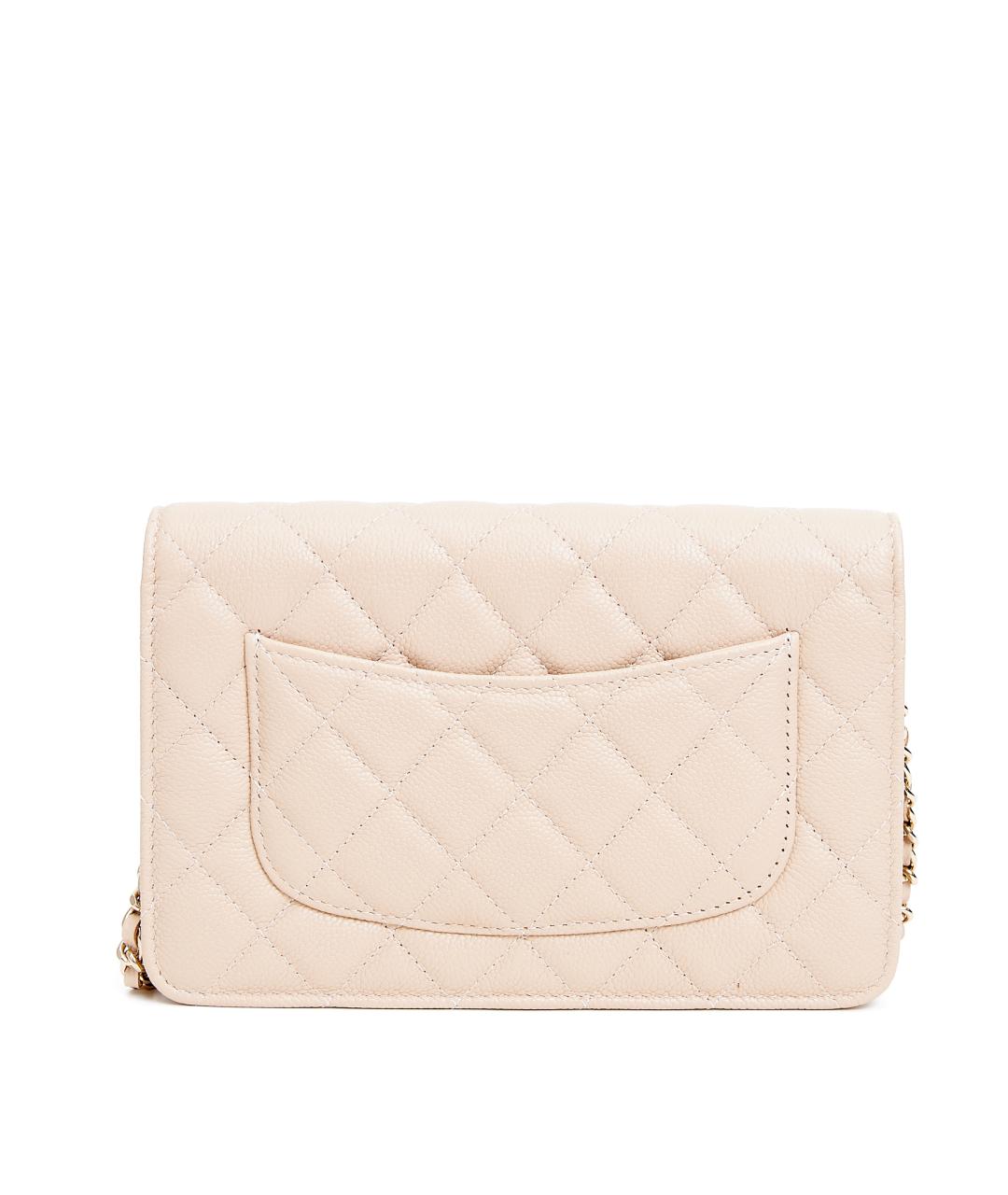CHANEL Бежевая кожаная сумка через плечо, фото 3