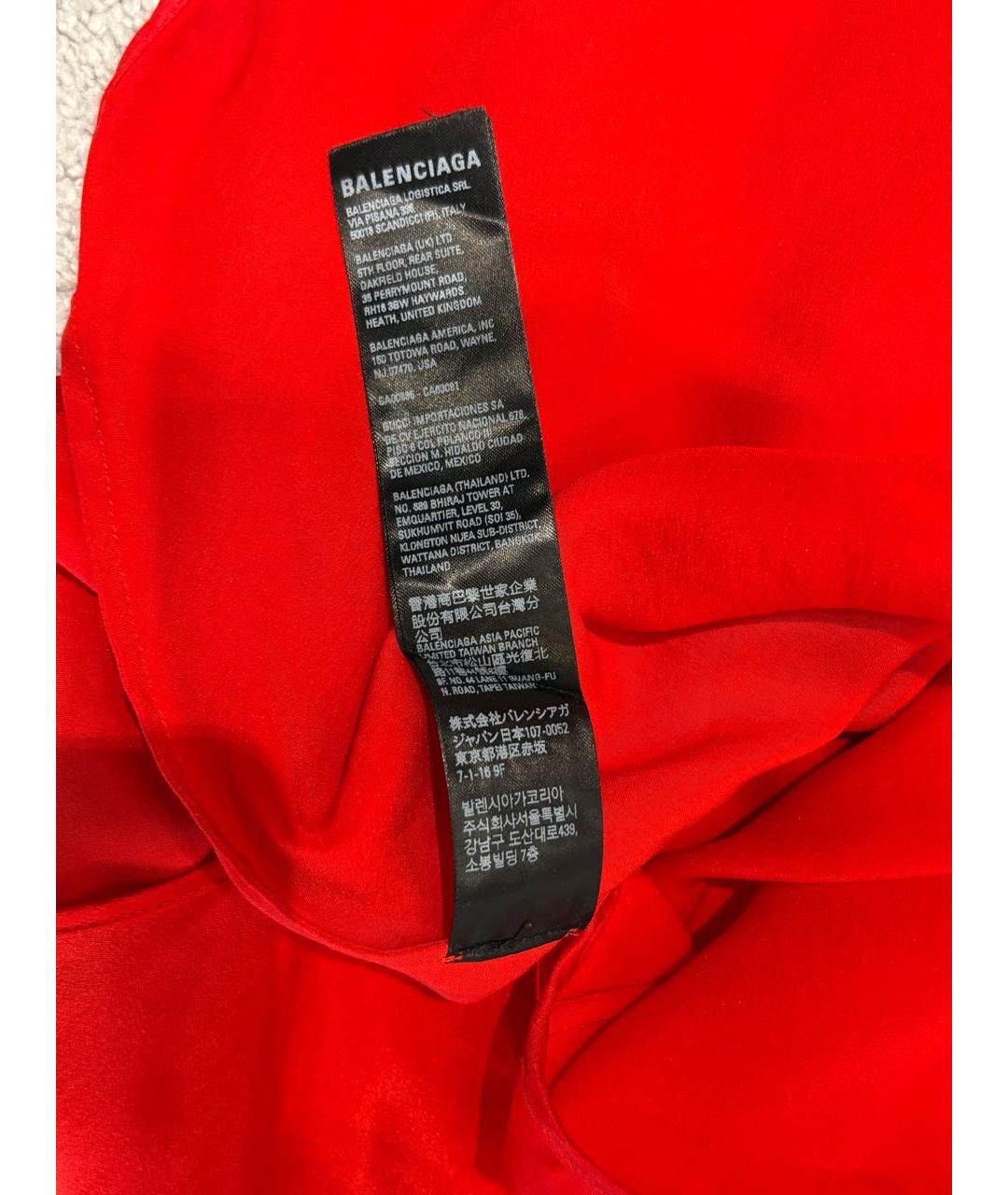BALENCIAGA Красное атласное платье, фото 6