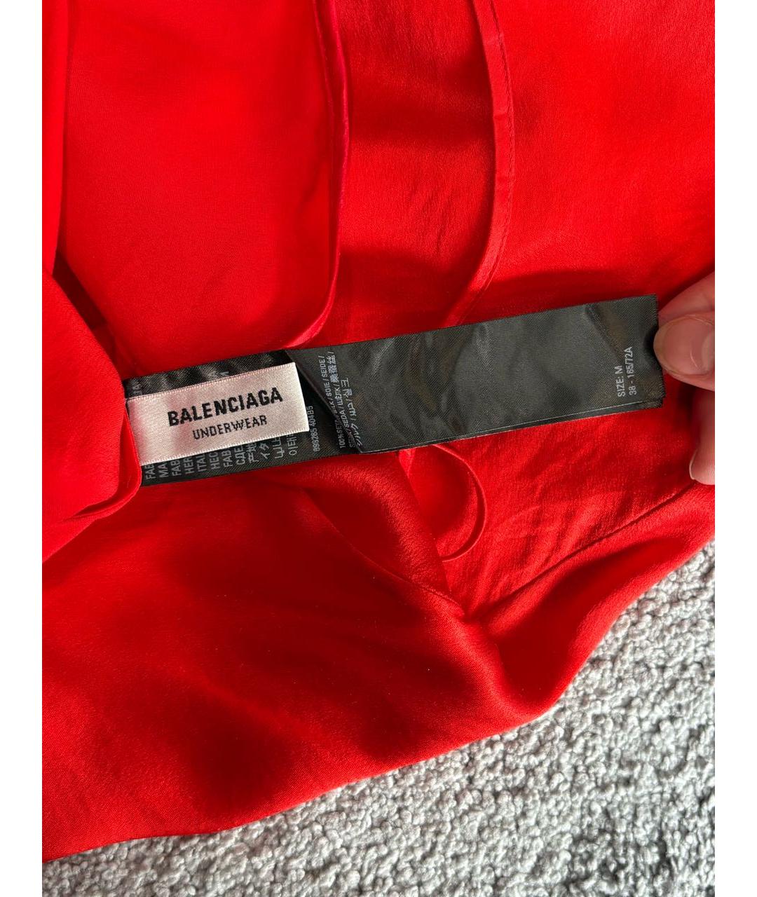 BALENCIAGA Красное атласное платье, фото 5