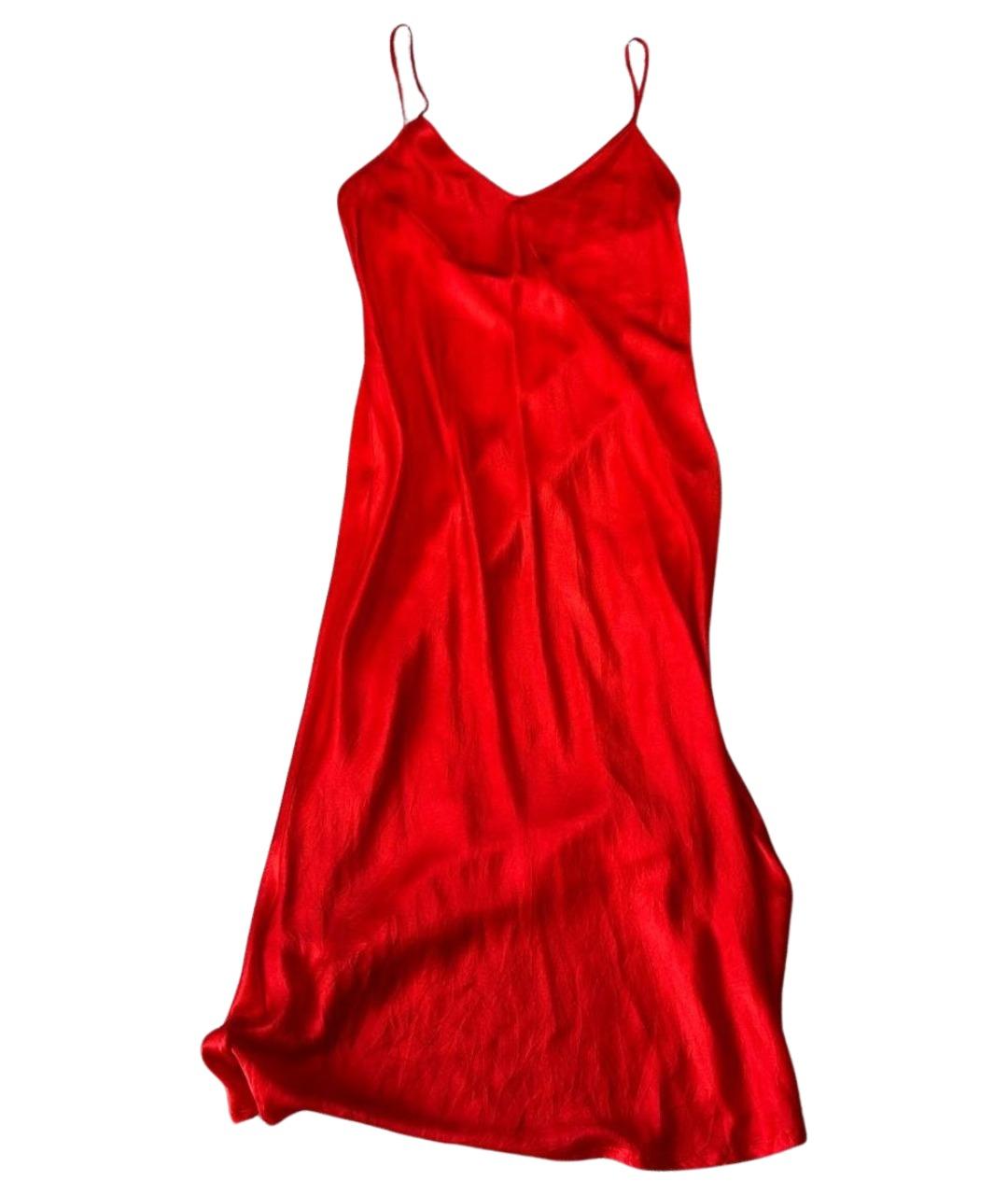 BALENCIAGA Красное атласное платье, фото 1