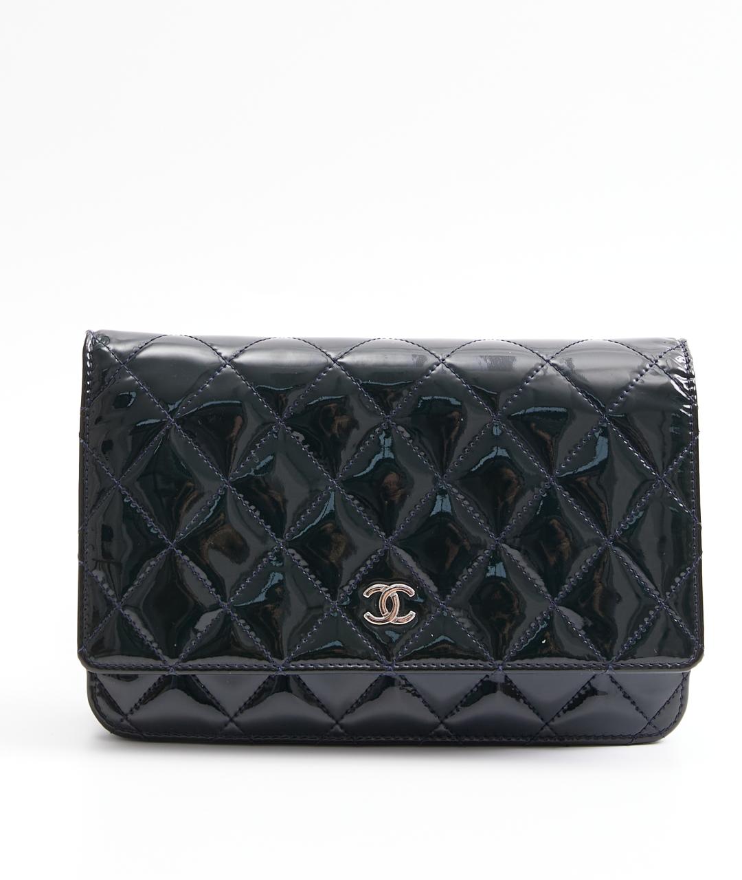 CHANEL Зеленая сумка через плечо из лакированной кожи, фото 7