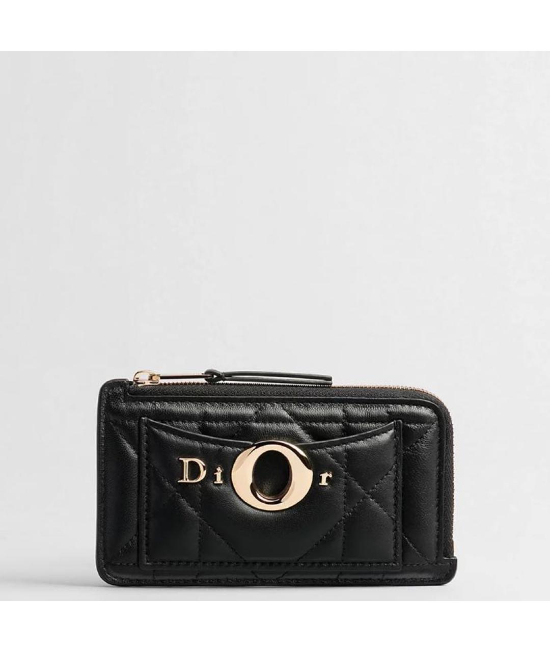 CHRISTIAN DIOR Черный кожаный кардхолдер, фото 4