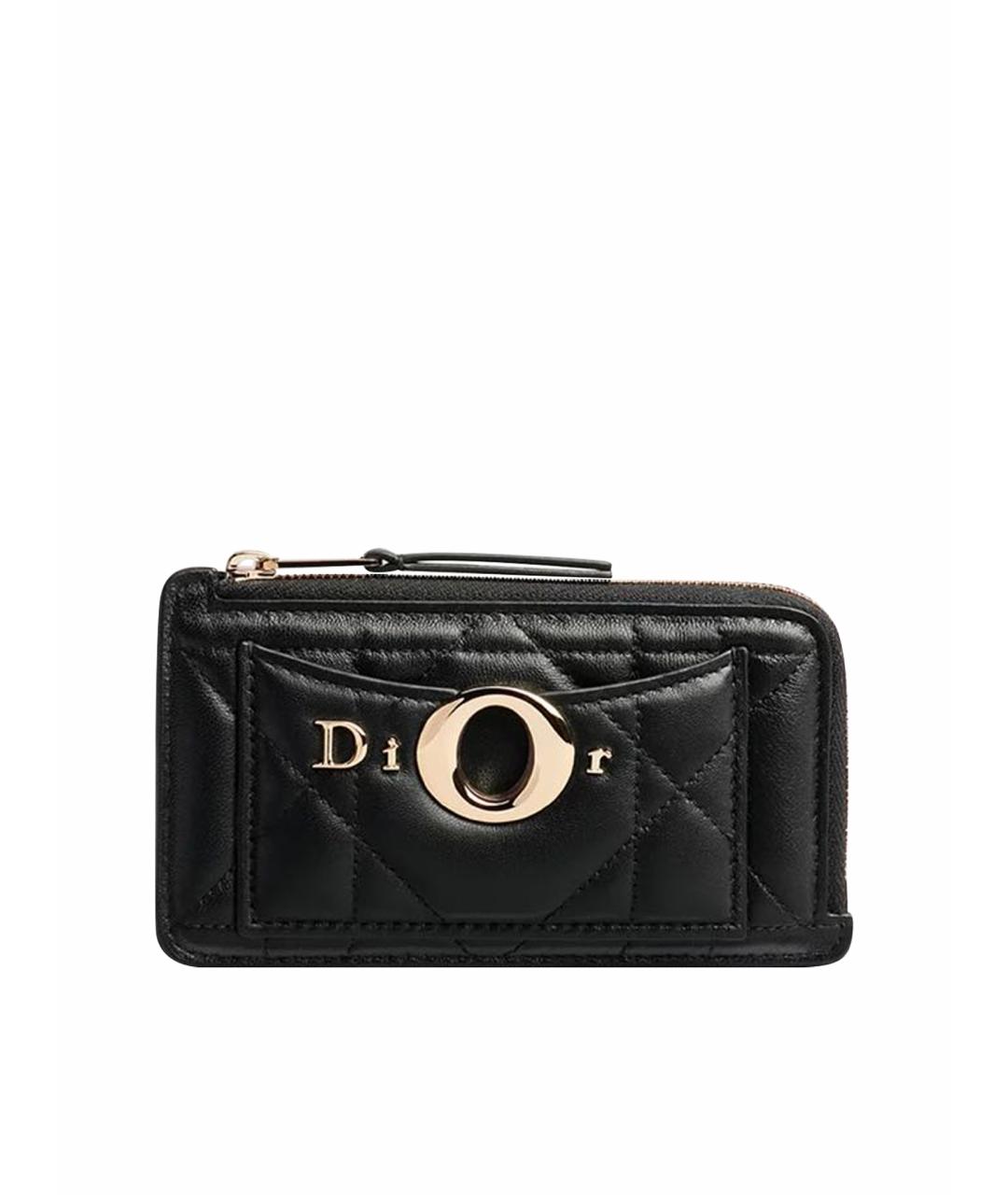 CHRISTIAN DIOR Черный кожаный кардхолдер, фото 1