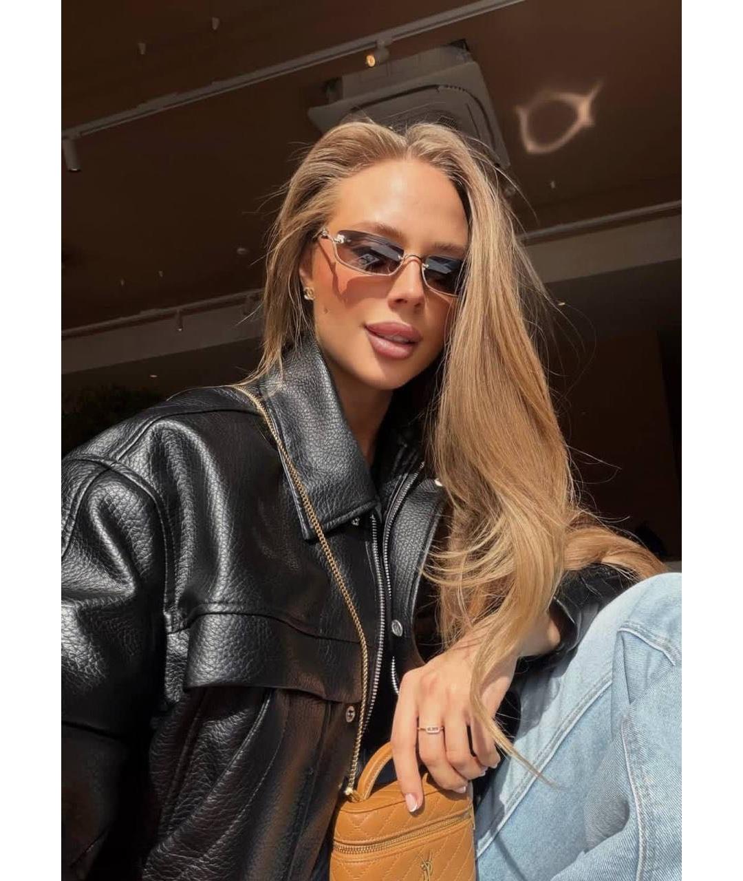 GUCCI Золотые металлические солнцезащитные очки, фото 4