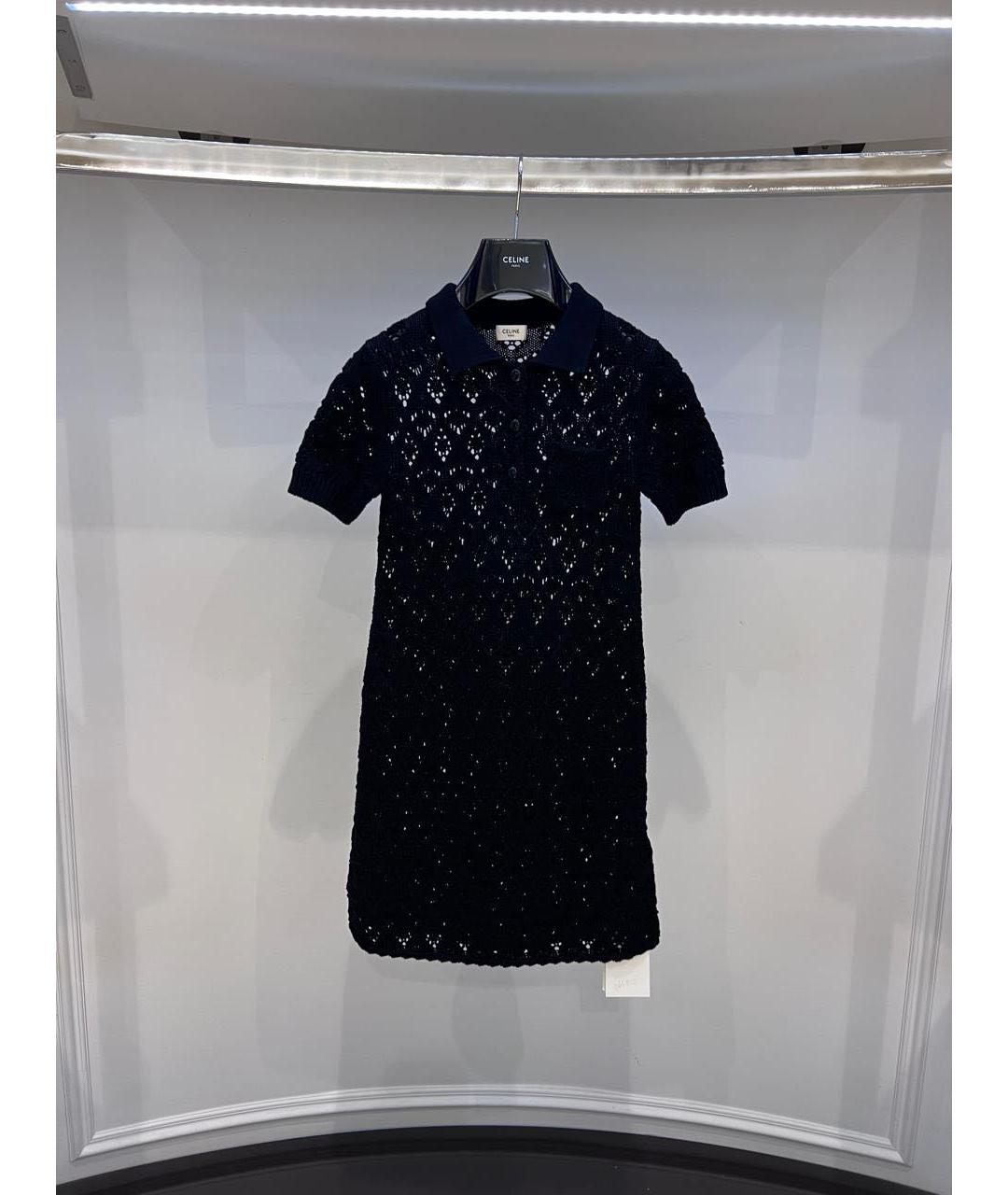CELINE Черное хлопковое повседневное платье, фото 2