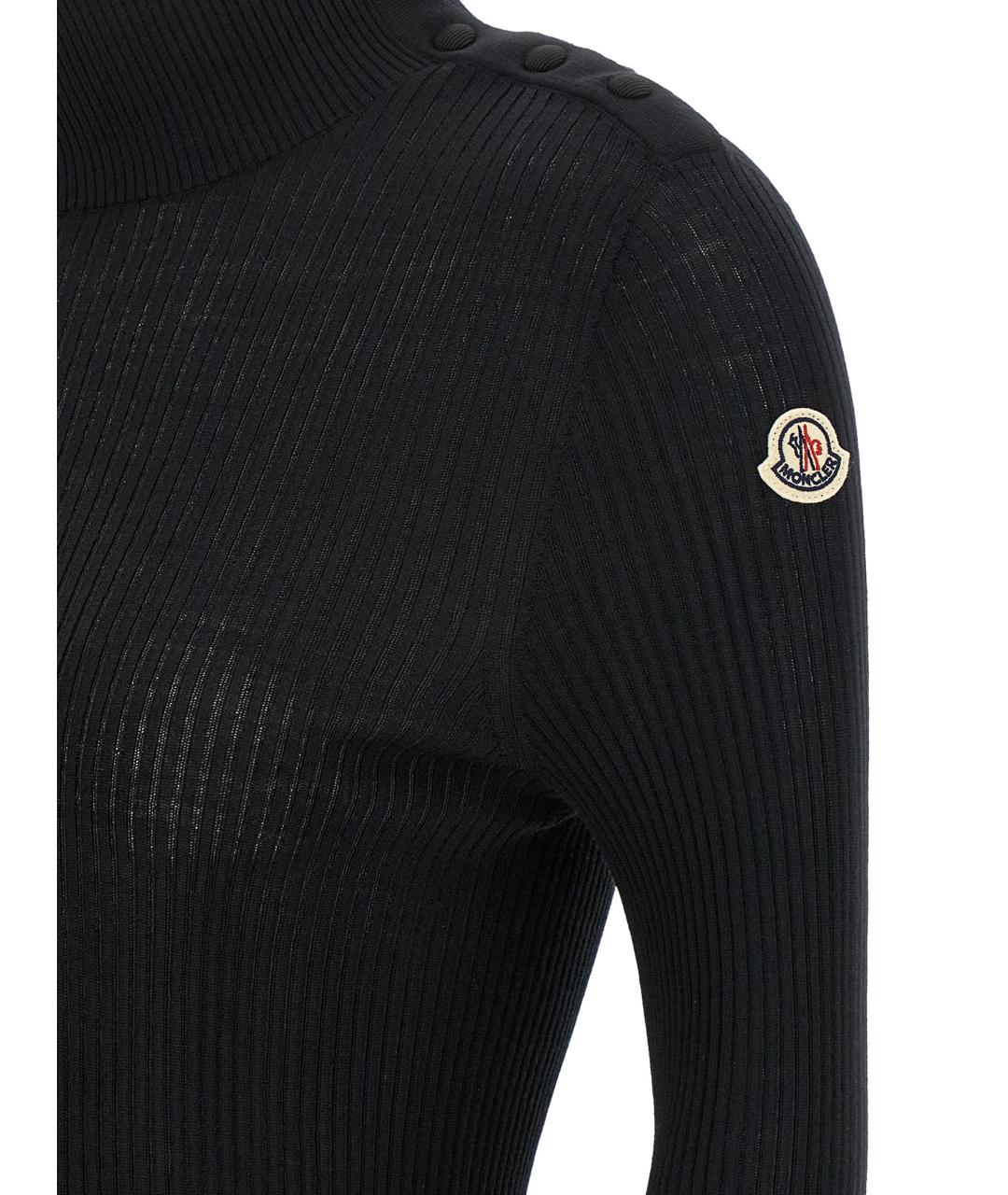 MONCLER Черный шерстяной джемпер / свитер, фото 4