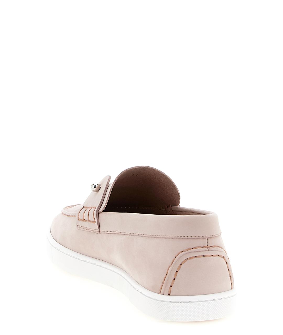 CHRISTIAN LOUBOUTIN Розовые кожаные лоферы, фото 3