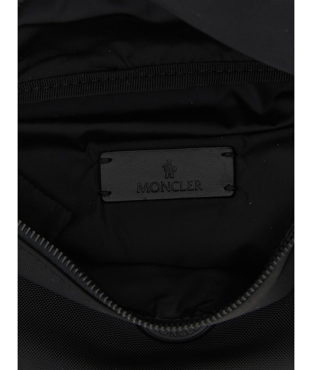 MONCLER Черная синтетическая поясная сумка, фото 4