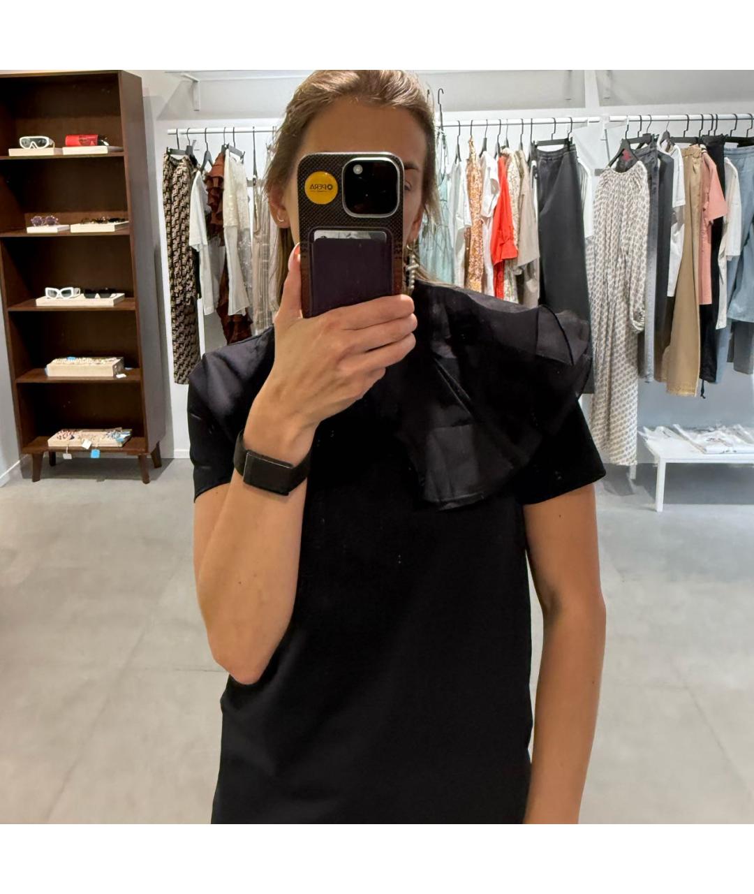 MAX MARA Черная хлопковая футболка, фото 7