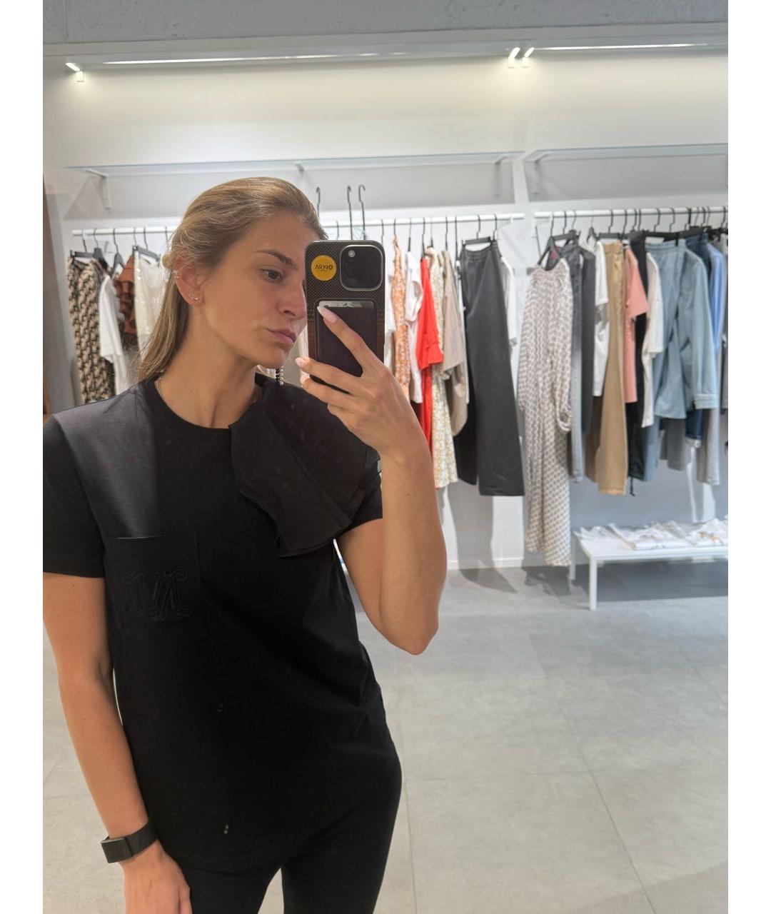 MAX MARA Черная хлопковая футболка, фото 6
