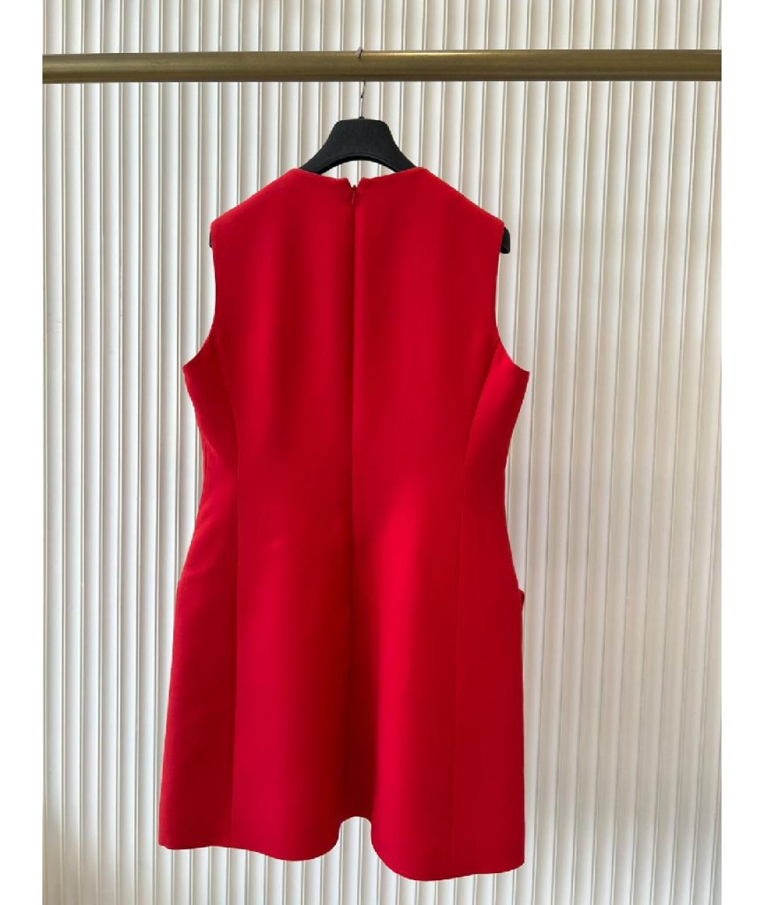 CHRISTIAN DIOR Красное шерстяное коктейльное платье, фото 2