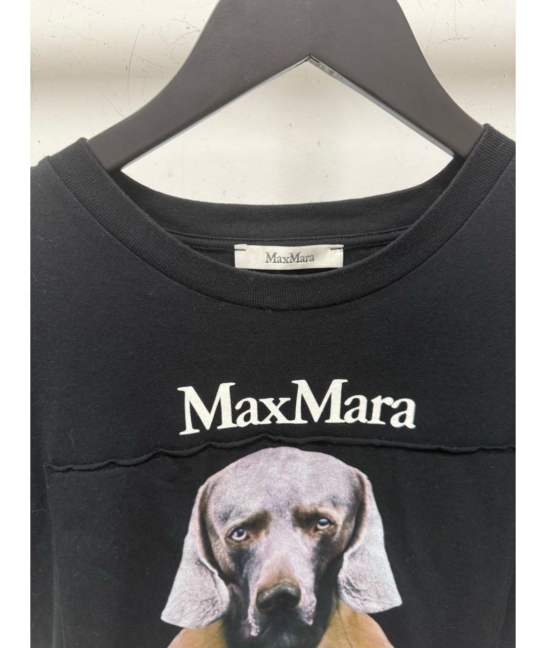 MAX MARA Черная хлопковая футболка, фото 3