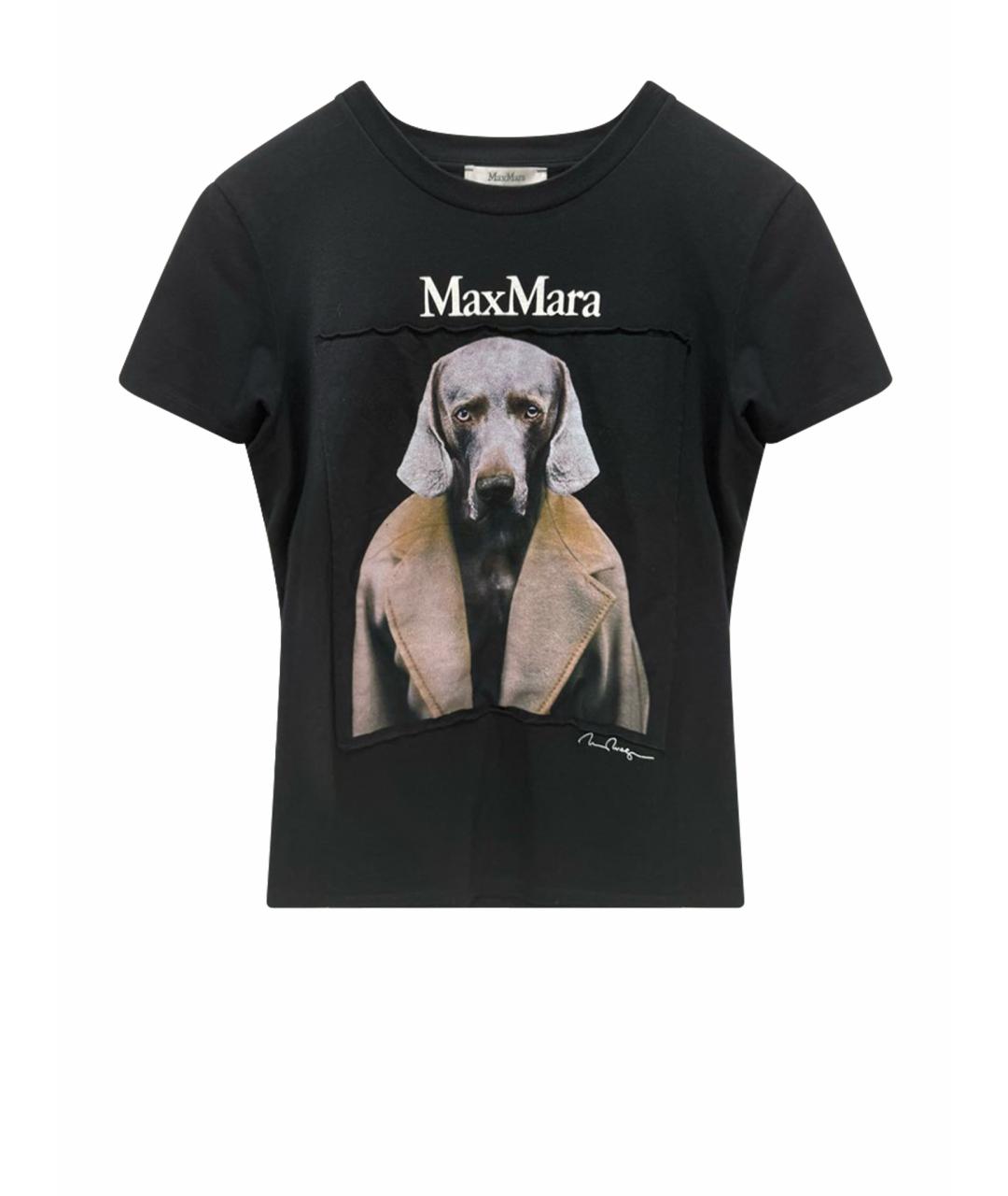 MAX MARA Черная хлопковая футболка, фото 1