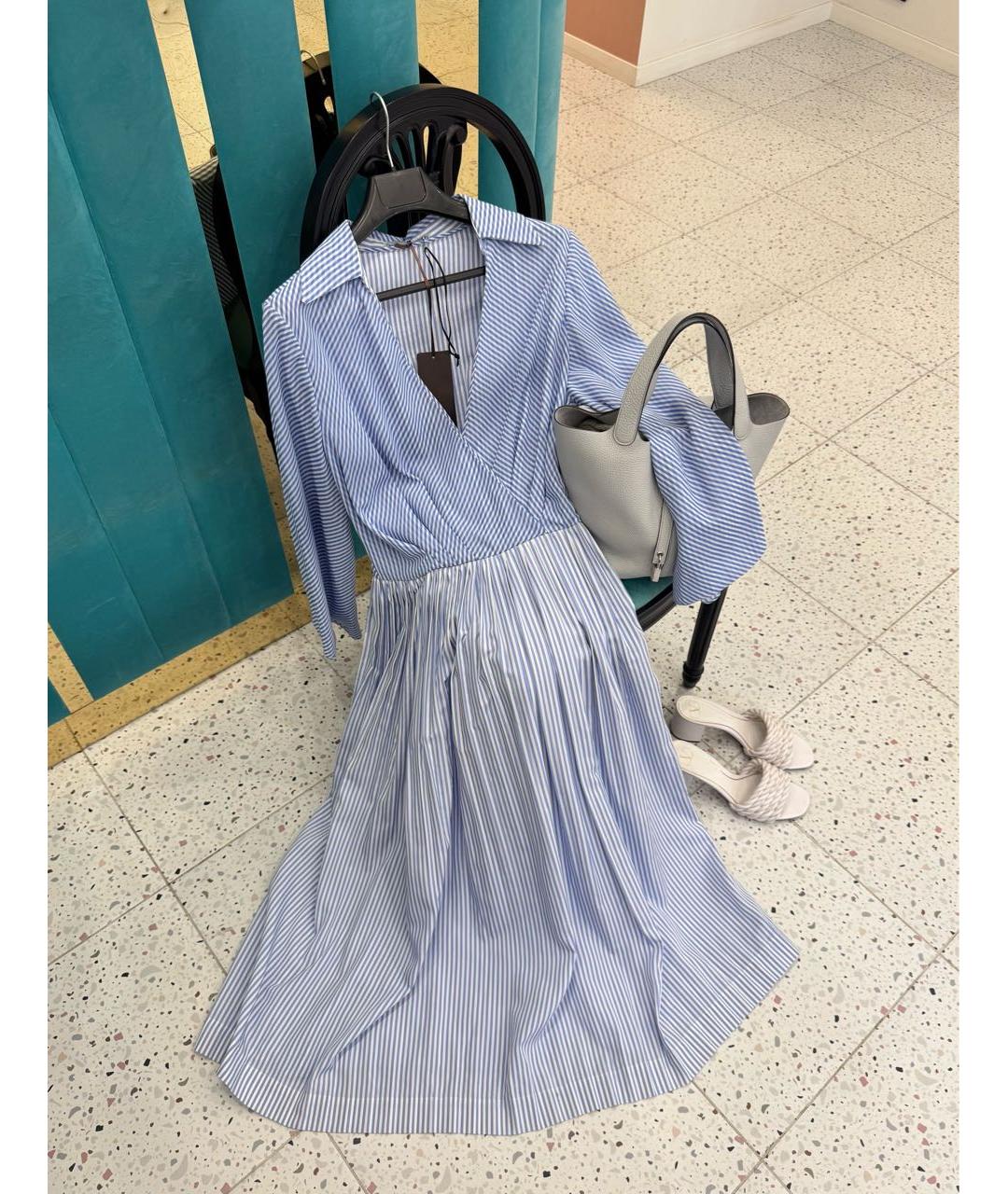 ERMANNO SCERVINO Голубое повседневное платье, фото 5