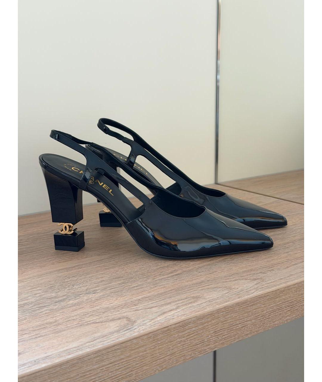 CHANEL Черные туфли из лакированной кожи, фото 5