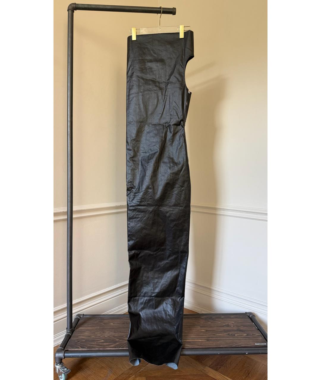 RICK OWENS Черное кожаное вечернее платье, фото 9