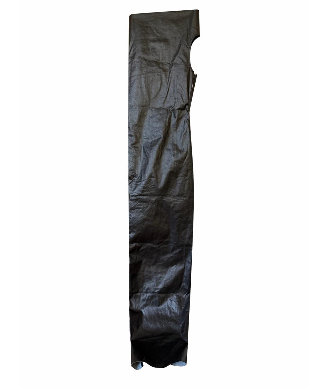 RICK OWENS Черное кожаное вечернее платье, фото 1