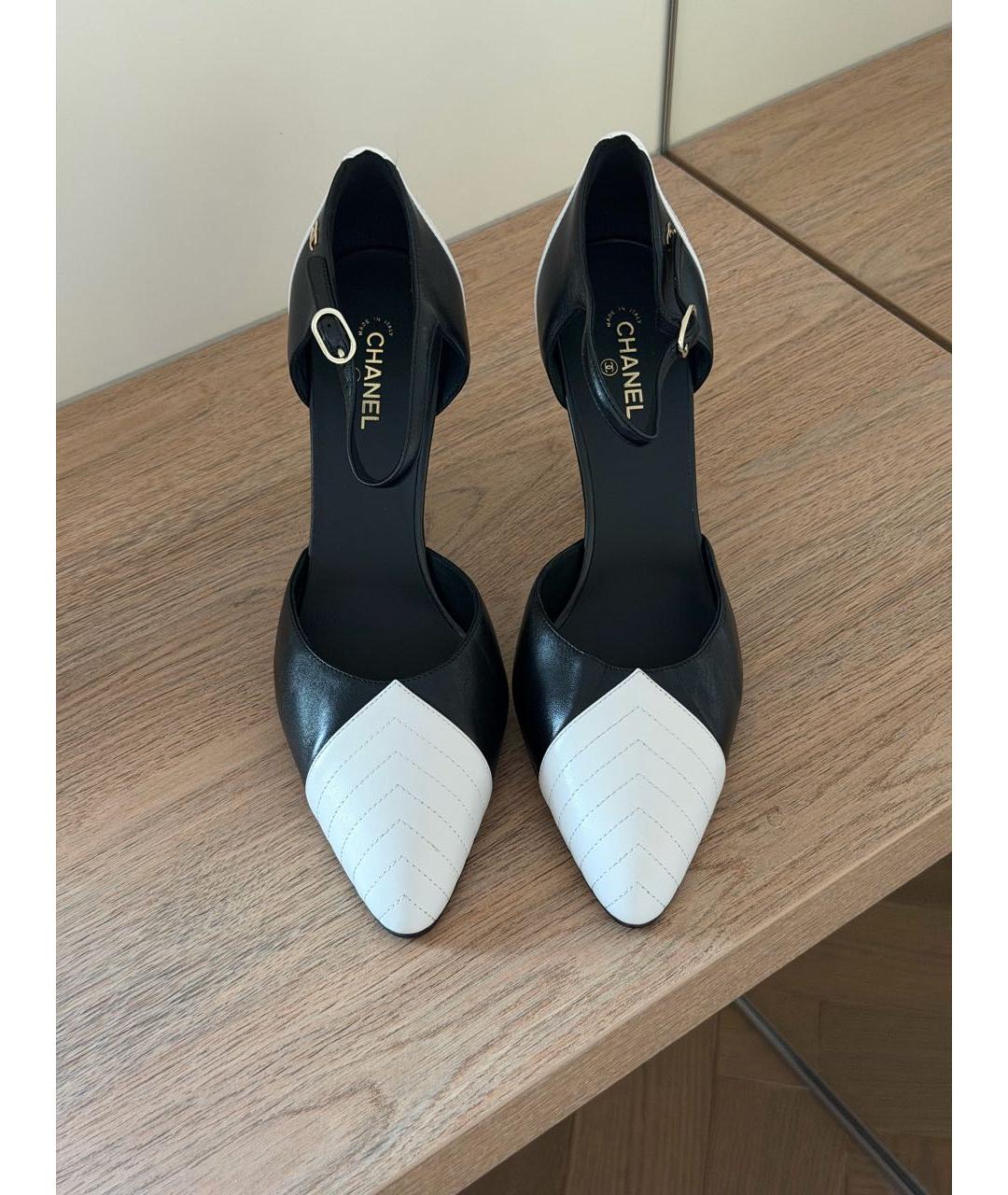 CHANEL Черные кожаные туфли, фото 5