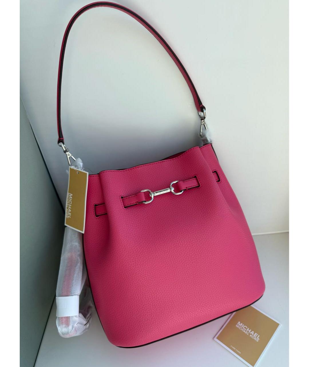 MICHAEL KORS Розовая кожаная сумка через плечо, фото 2
