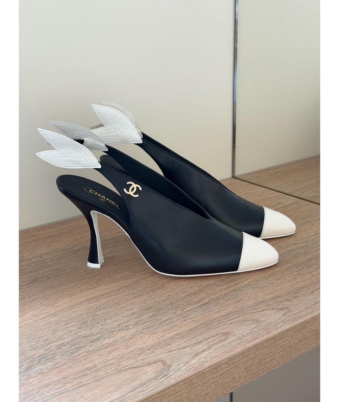 CHANEL Черные кожаные туфли, фото 3