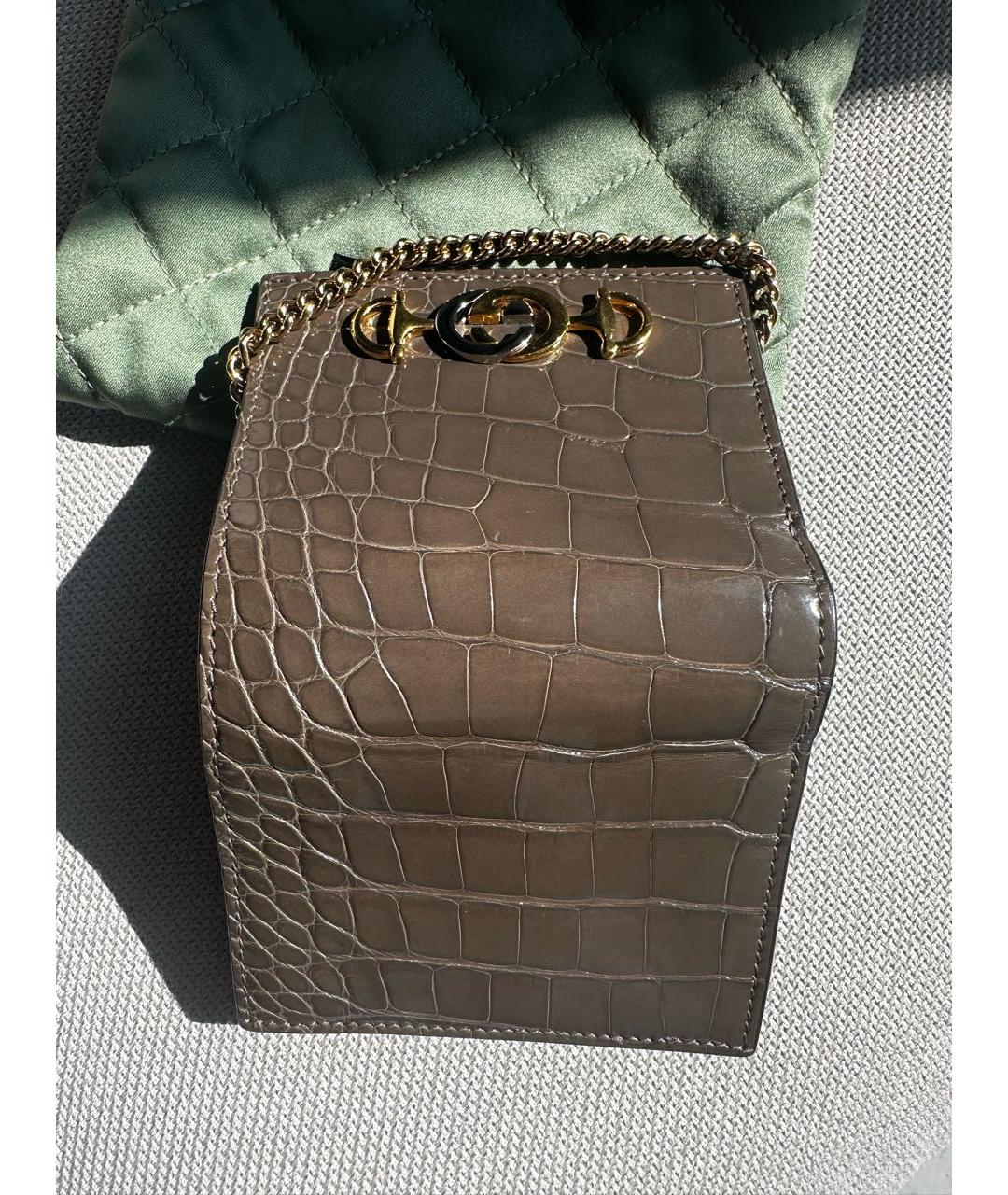 GUCCI Хаки кожаный кошелек, фото 5