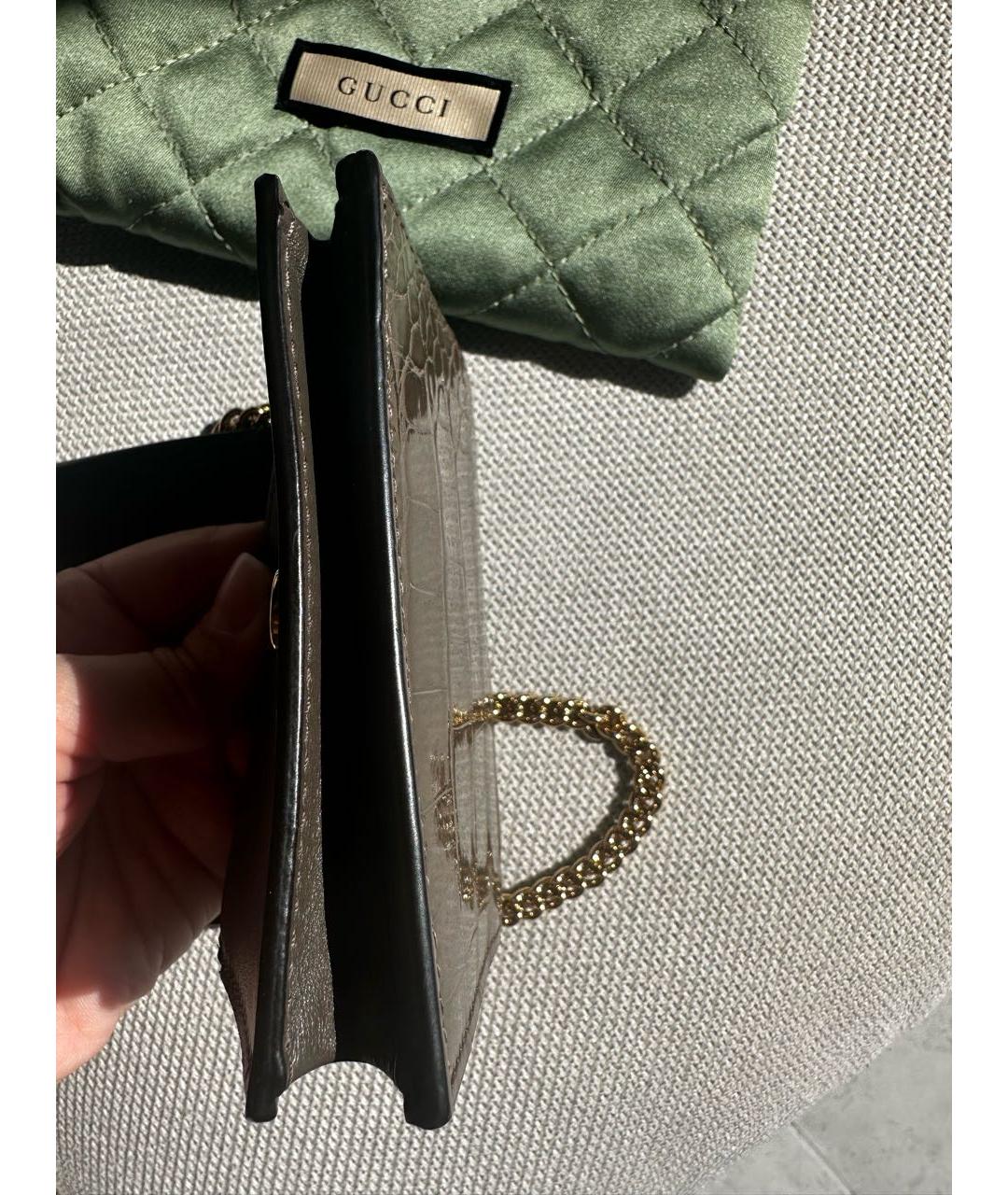 GUCCI Хаки кожаный кошелек, фото 6