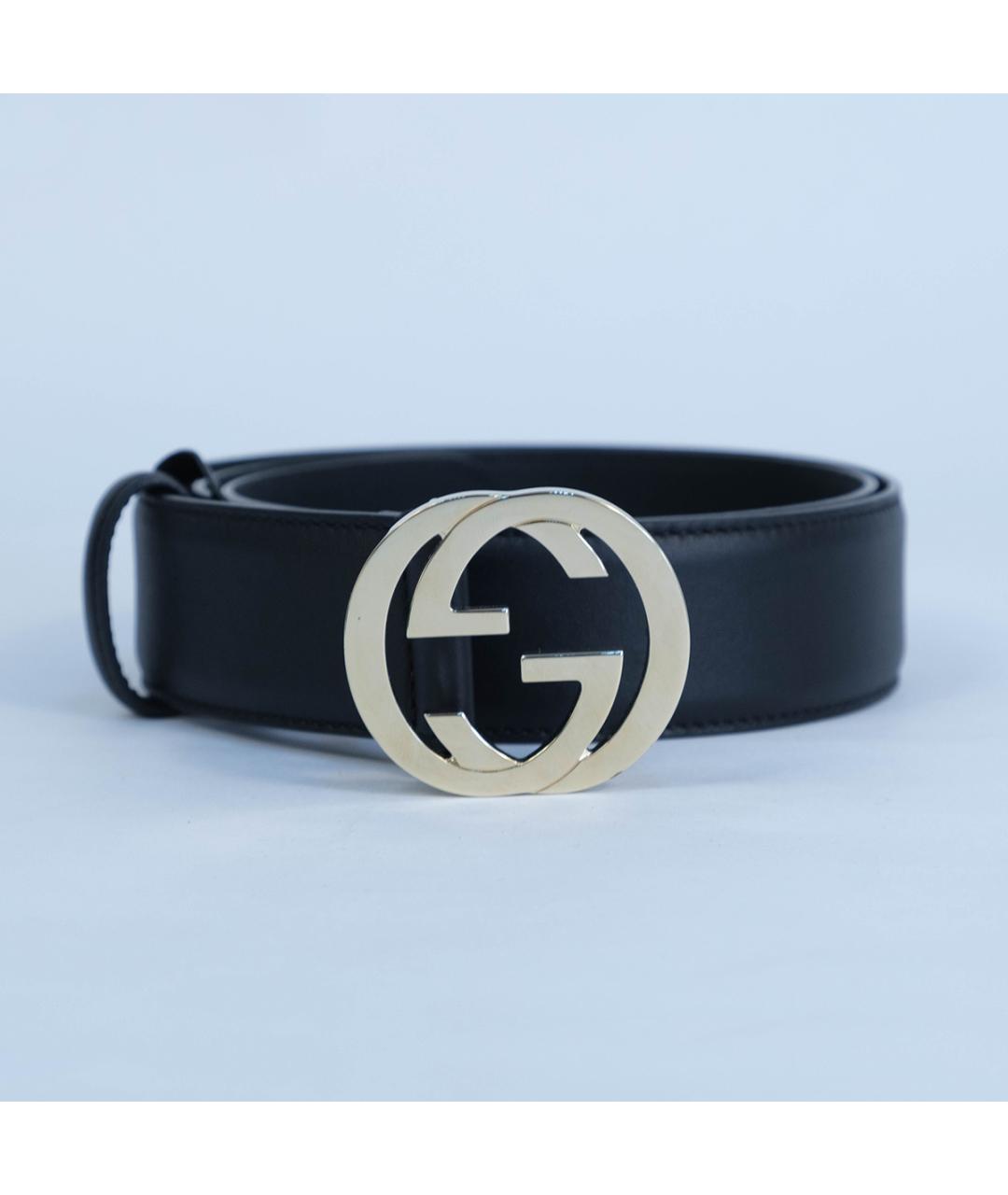 GUCCI Черный кожаный ремень, фото 3