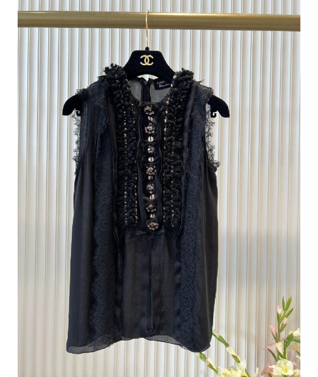 LANVIN Черная майка, фото 7