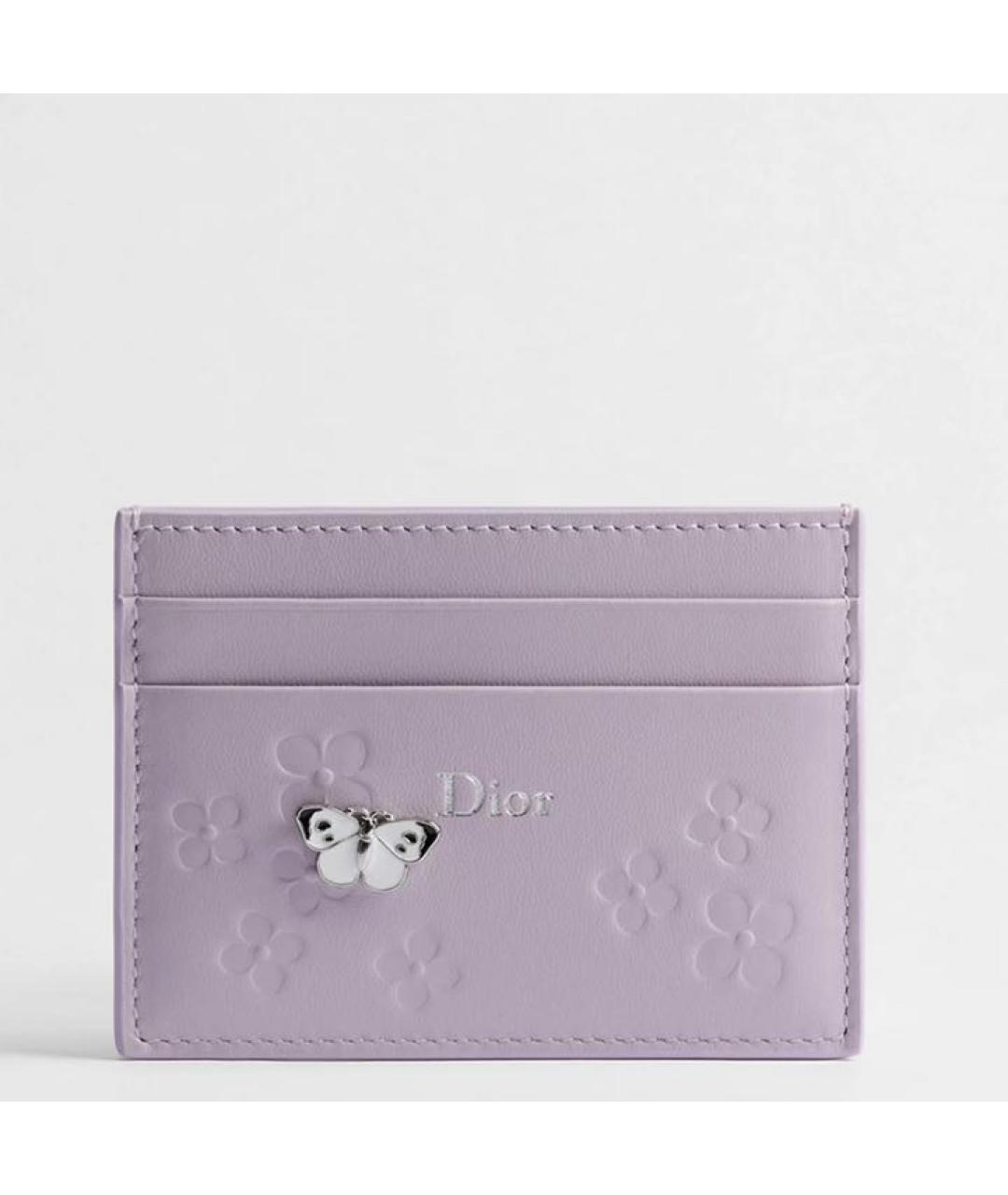 CHRISTIAN DIOR Фиолетовый кожаный кардхолдер, фото 4