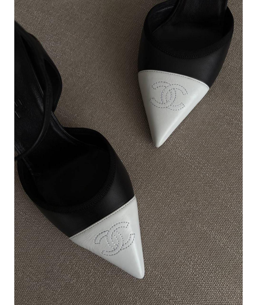 CHANEL Черные кожаные босоножки, фото 3