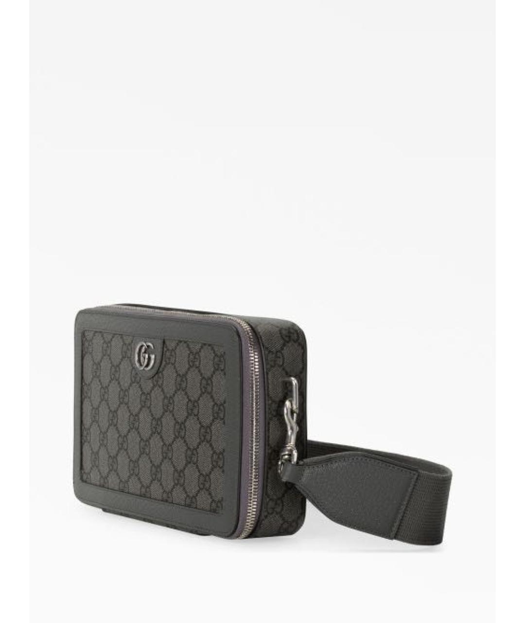 GUCCI Антрацитовая канва барсетка, фото 2