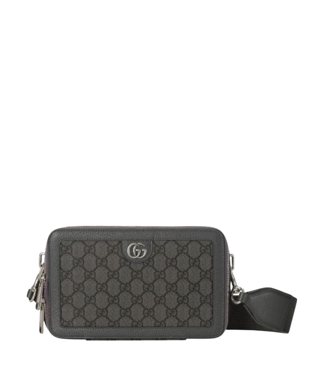 GUCCI Антрацитовая канва барсетка, фото 1