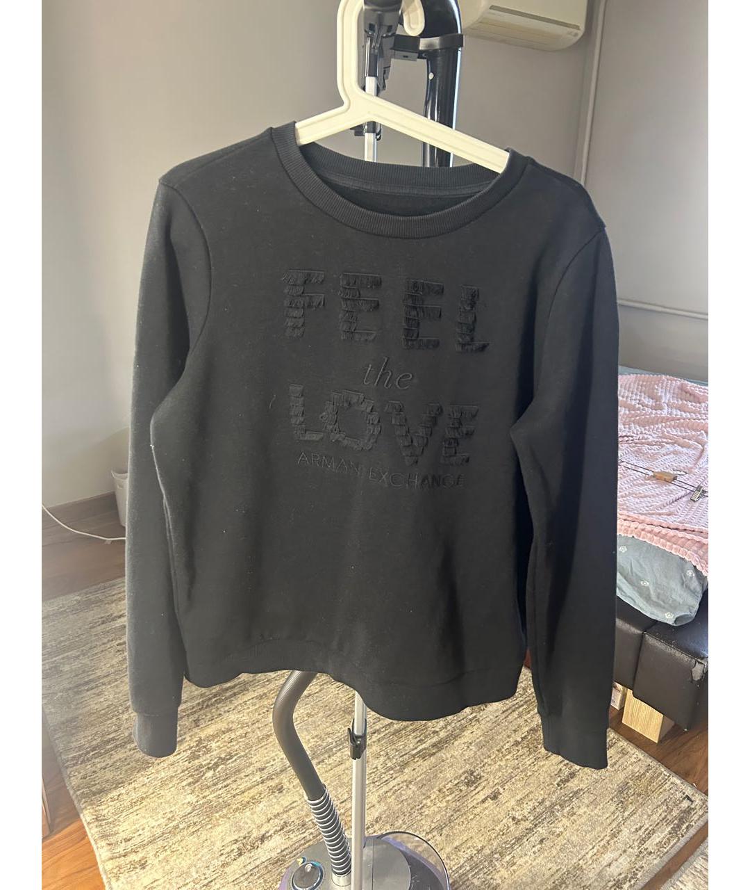 ARMANI EXCHANGE Черный хлопковый джемпер / свитер, фото 3